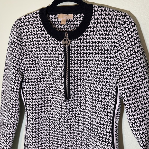 Michael Kors MK Jacquard logo print dress size L - Picture 6 of 13
